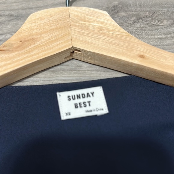 ARITZIA SUNDAY BEST CROPPED TIE-FRONT BLOUSE IN XS PURE INDIGO - Picture 5 of 5